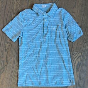 johnnie-O Light Blue Striped Polo Shirt